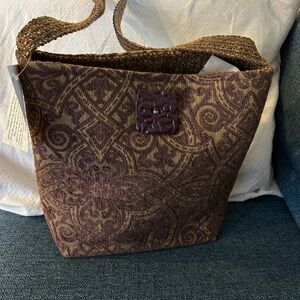 Chic Brown Patterned Tote Bag
